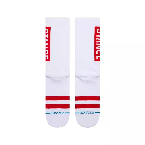 Stance OG Crew Socks "White-Red"