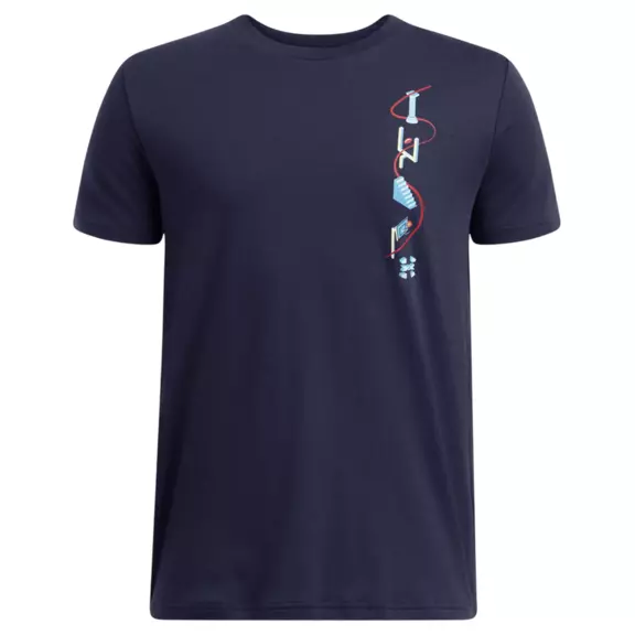 UA Boys´ UA Portal Logo Short Sleeve "Midnight Navy-Ether Blue"