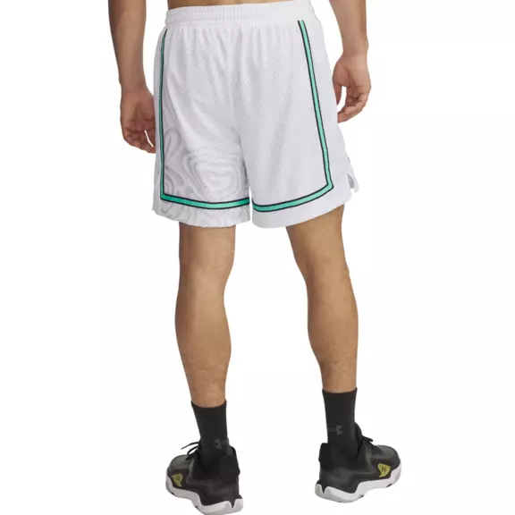 UA Men's Zone Pro 7" Mesh Shorts Printed "White"