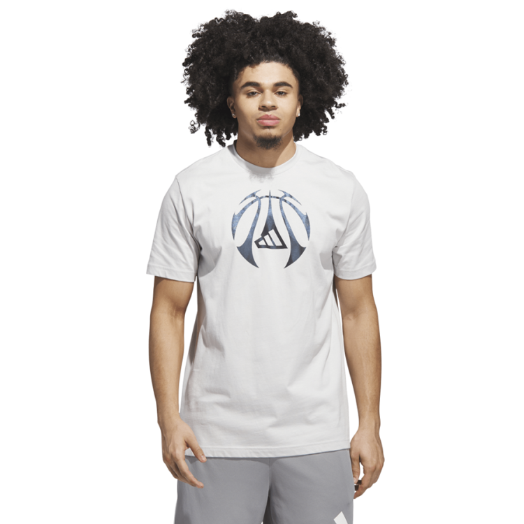 Adidas Basketball Millennium Hoops Graphic Tee "Grey"