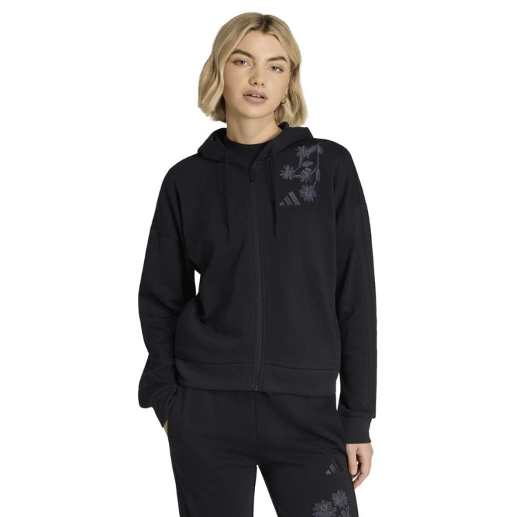 Adidas Essentials 3-Stripes French Terry FZ Hoodie "Black"