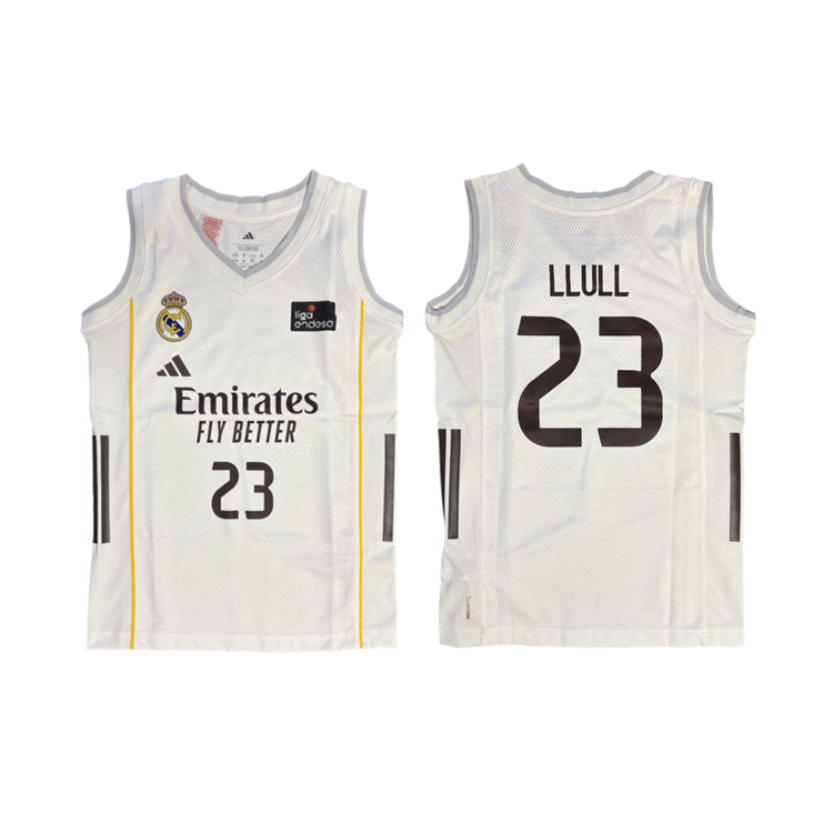 Ajouter au panier Camiseta Real Madrid Basket 1ª Equipación JR. 2025-26 # 23 LLULL # Camiseta Real Madrid Basket 1ª Equipación JR. 2025-26 # 23 LLULL #