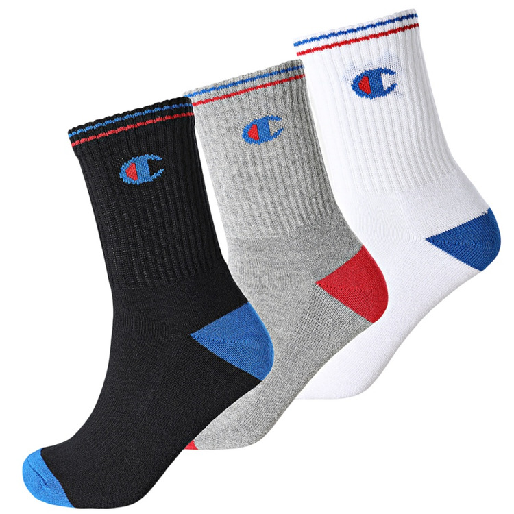 Ajouter au panier Champion 3 Pack Crew Logo Socks "Black-Blue-Red" Champion 3 Pack Crew Logo Socks "Black-Blue-Red"