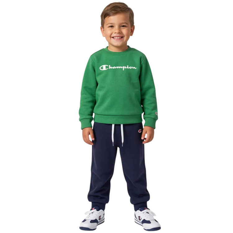Champion Baby Crewneck Fleece Sweatsuit Icons "Green-Navy"