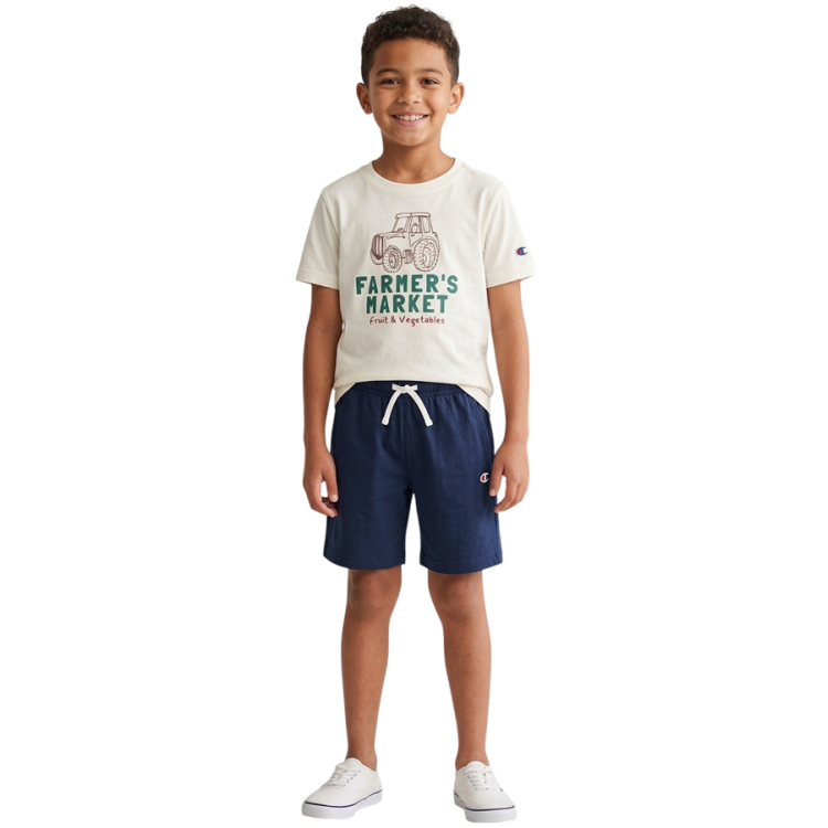 Champion Boys’ T-Shirt and Shorts Set "Cream and Navy"