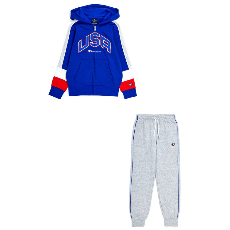 Ajouter au panier Champion Kids Colour Block Logo USA Tracksuit "Nautical Blue" Champion Kids Colour Block Logo USA Tracksuit "Nautical Blue"