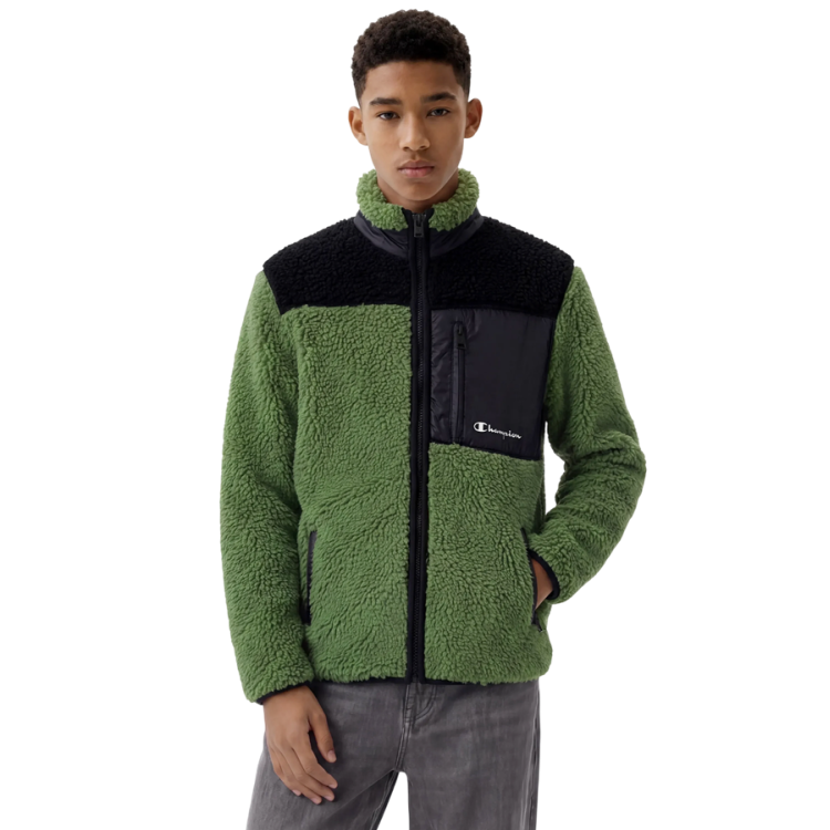 Champion Kids Full Zip Polar Teddy Jacket "Military Green-Black"