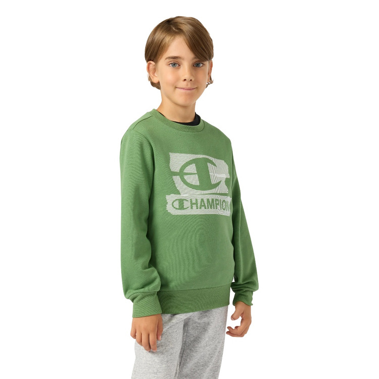 Champion Kids Graphic Crew Neck Sweatshirt "Green"