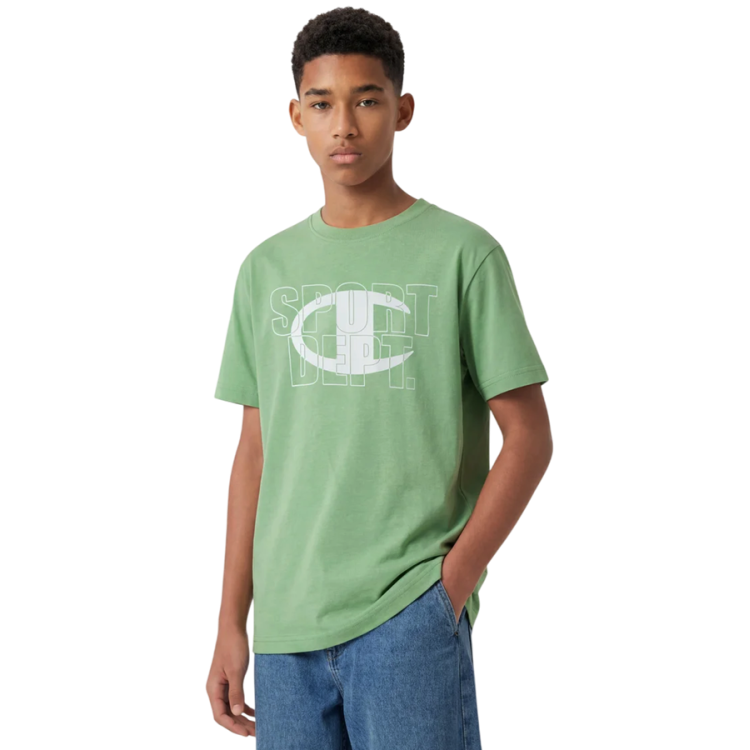 Champion Kids Graphic Logo Powerblend T-Shirt "Light Olive Green"