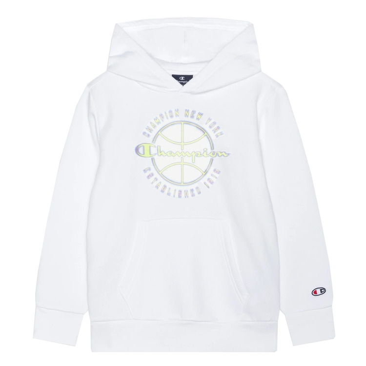 Champion Kids Modern Basketball Big Logo Hoodie "White"