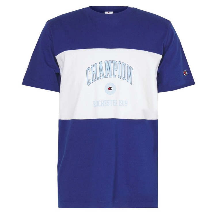 Champion Rochester Bookstore Color Block Logo T-shirt "Blue"