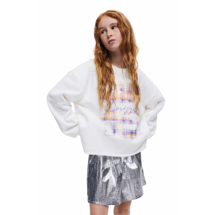 Desigual Embroidered Sweatshirt "White-Multicolor"