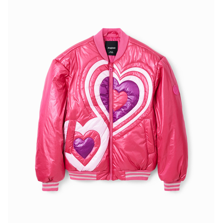 Ajouter au panier Desigual Girls Quilted Heart Bomber Jacket "Fuchsia" Desigual Girls Quilted Heart Bomber Jacket "Fuchsia"