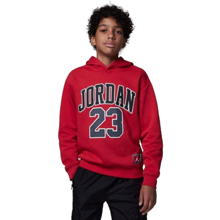 Ajouter au panier Jordan Kids HBR Logo 23 Fleece Pullover Hoodie "Gym Red" Jordan Kids HBR Logo 23 Fleece Pullover Hoodie "Gym Red"