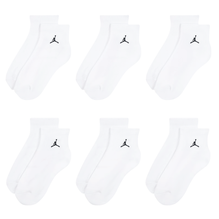 Jordan Kids JDB Everyday Essentials Ankle 6 PPack Socks "White"