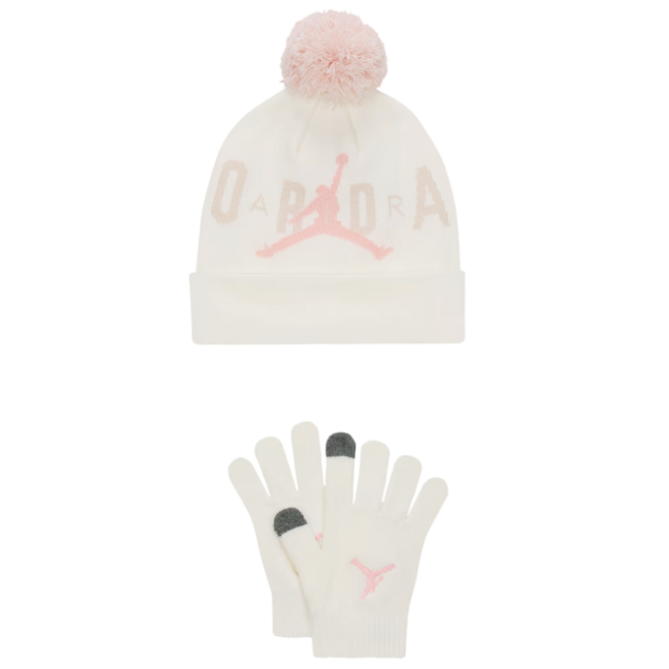 Jordan Kids Pom-Pon Beanie and Gloves 2Piece Set "Sail"
