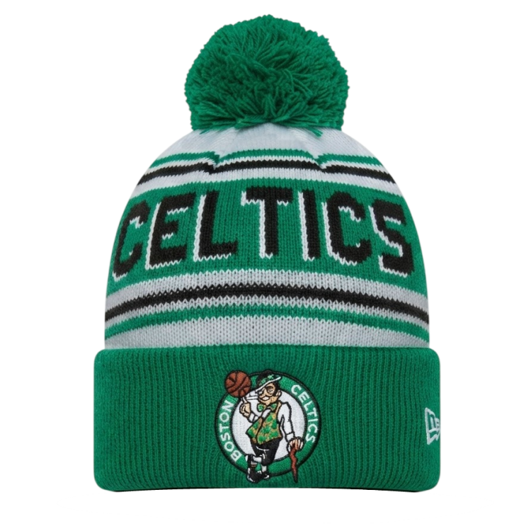 New Era NBA Boston Celtics Knit EG Wordmark Beanie Pom-pom