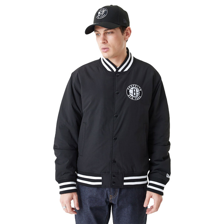 New Era NBA Brooklyn Nets Team Script Bomber Jacket