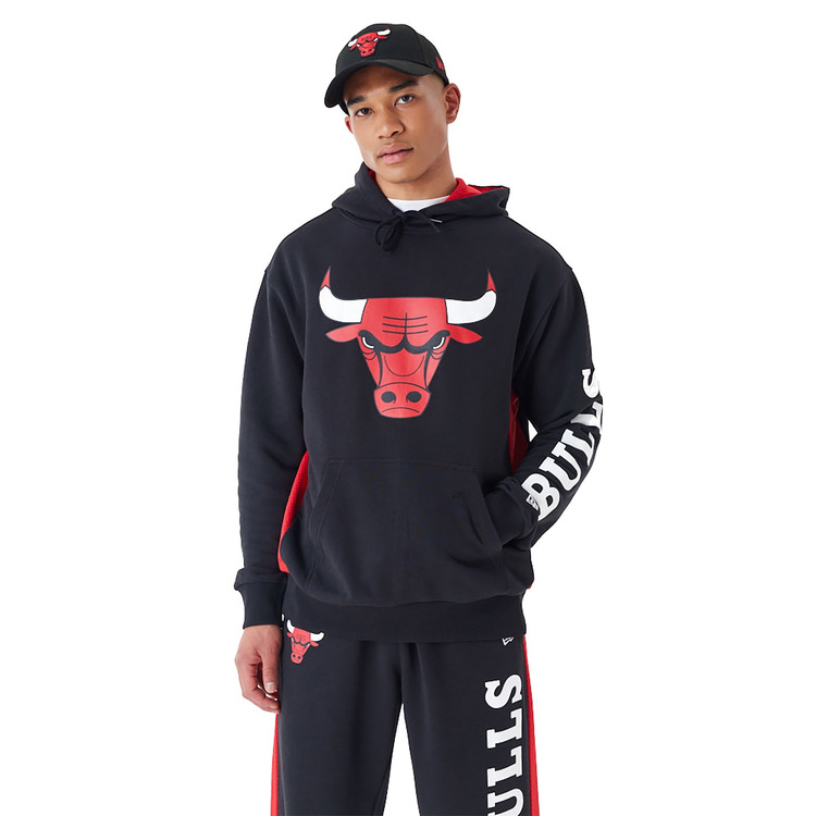 New Era NBA Chicago Bulls Mesh Panel Oversized Pullover Hoodie