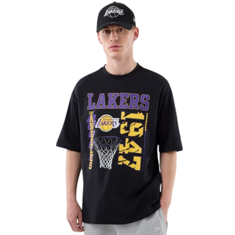 New Era NBA L.A Lakers Basketball Graphic Oversize Tee "Black"