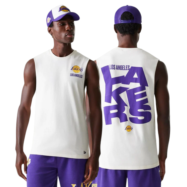 New Era NBA LA Lakers Graphic Sleeveless T-Shirt "Offwhite"