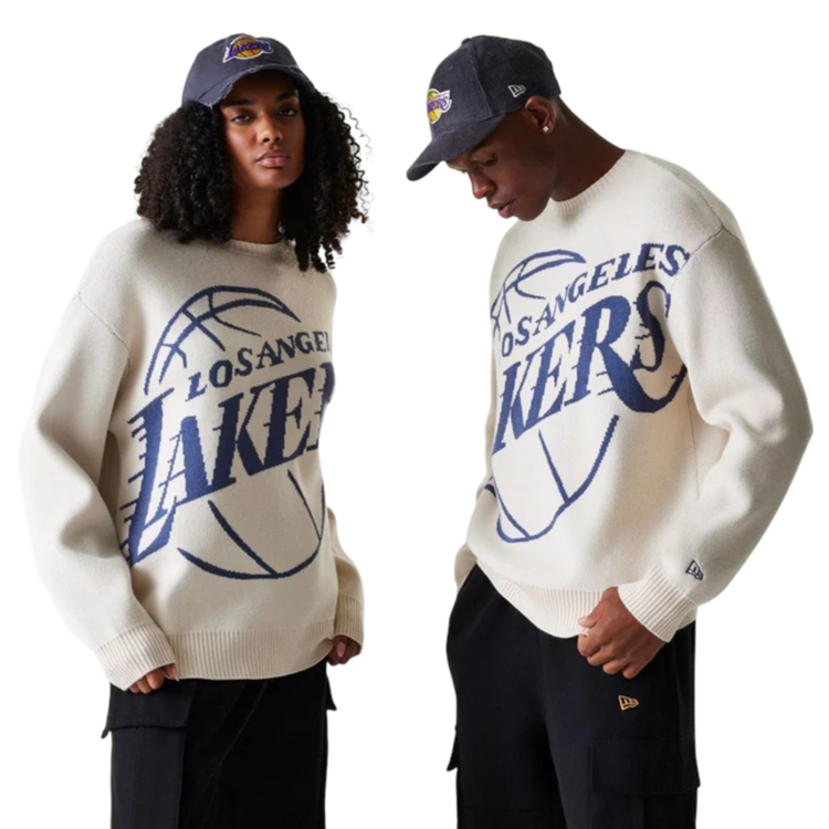 New Era NBA LA Lakers Knit Oversized Sweater "Light Beige"