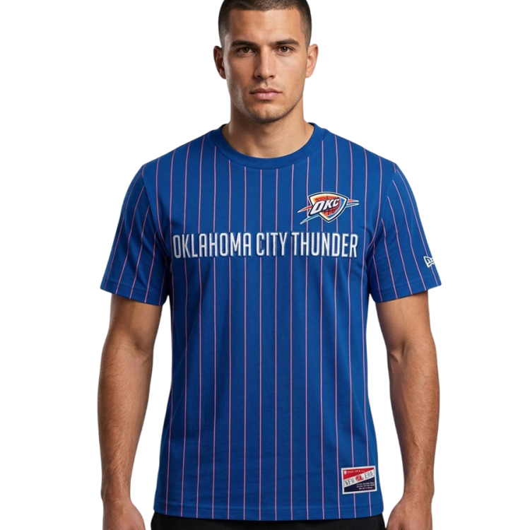 New Era NBA Oklahoma City Thunder H1 Pinstriped SS Tee