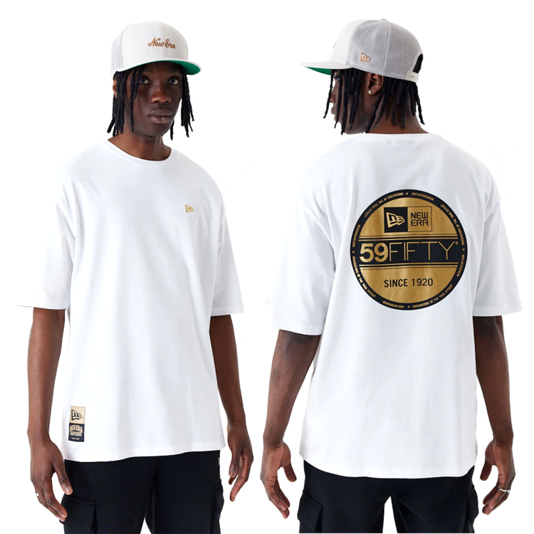 New Era NY Sticker Oversized T-Shirt "White "