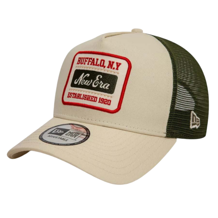 New Era Patch 9FORTY A-Frame Trucker Adjustable Cap "Beige"