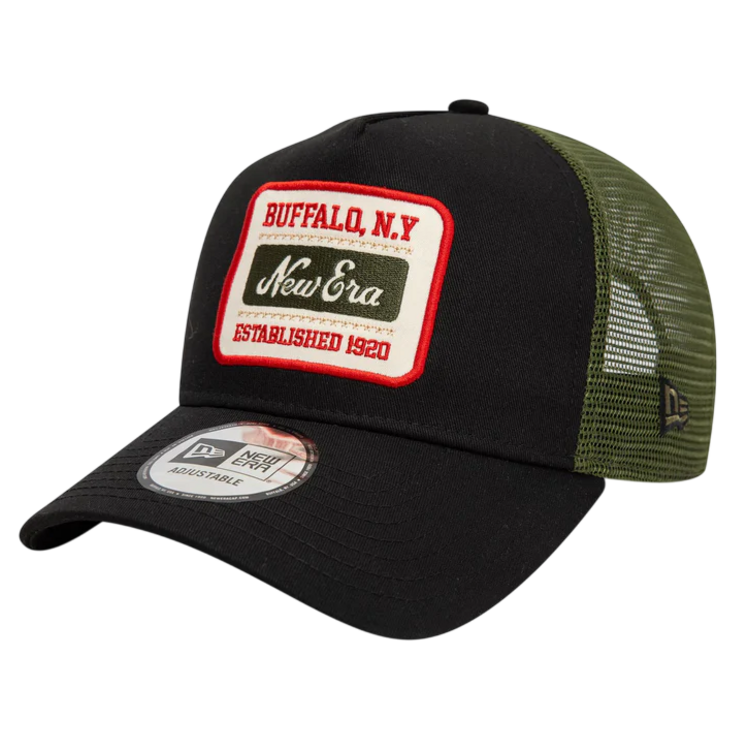 New Era Patch 9FORTY A-Frame Trucker Adjustable Cap "Black"
