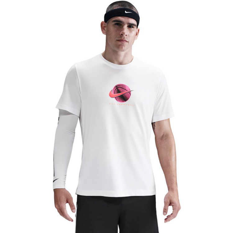 Nike Dri-fit Men's Basketball T-Shirt "White-Pink"