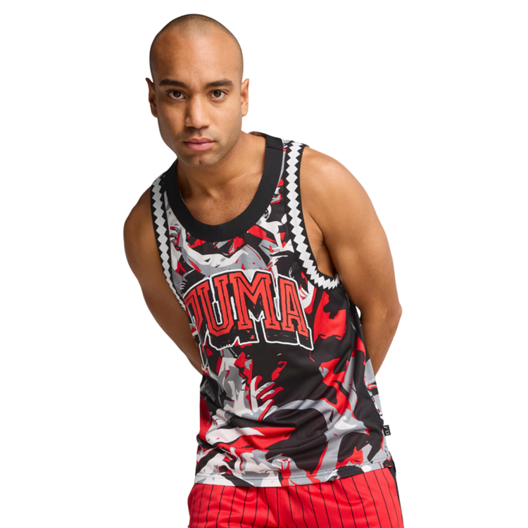 Puma Basketball Rival Rage AOP Mesh Tank "For All time Red-AOP"