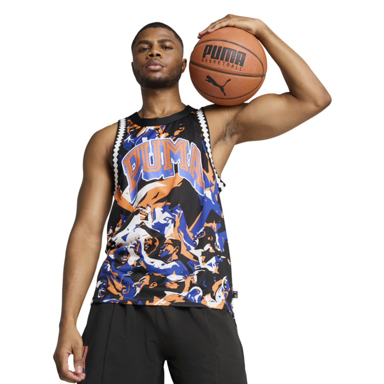 Puma Basketball Rival Rage AOP Mesh Tank "Vivid Blue-AOP"