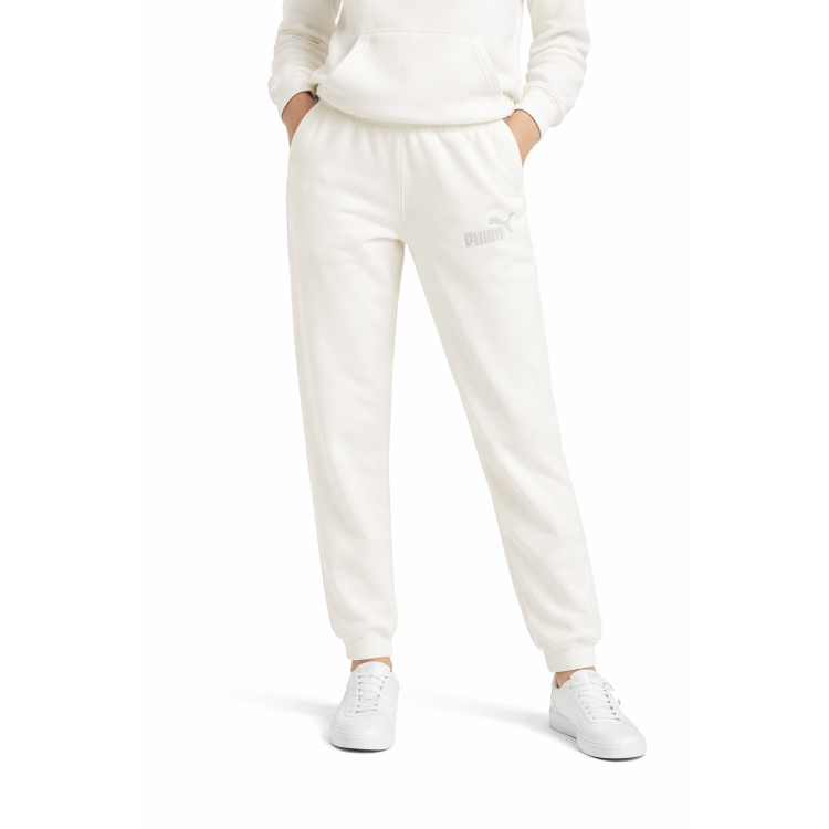Puma ESS Rhinestone LOGO PANTS TR "White"