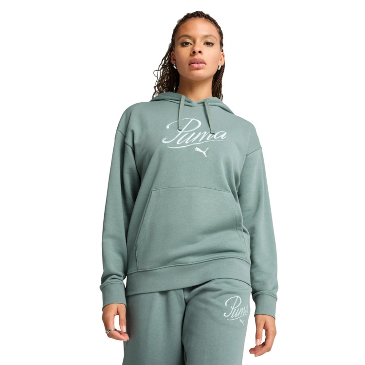 Puma ESS SCRIPT Comfort Hoodie TR "Green Moon"