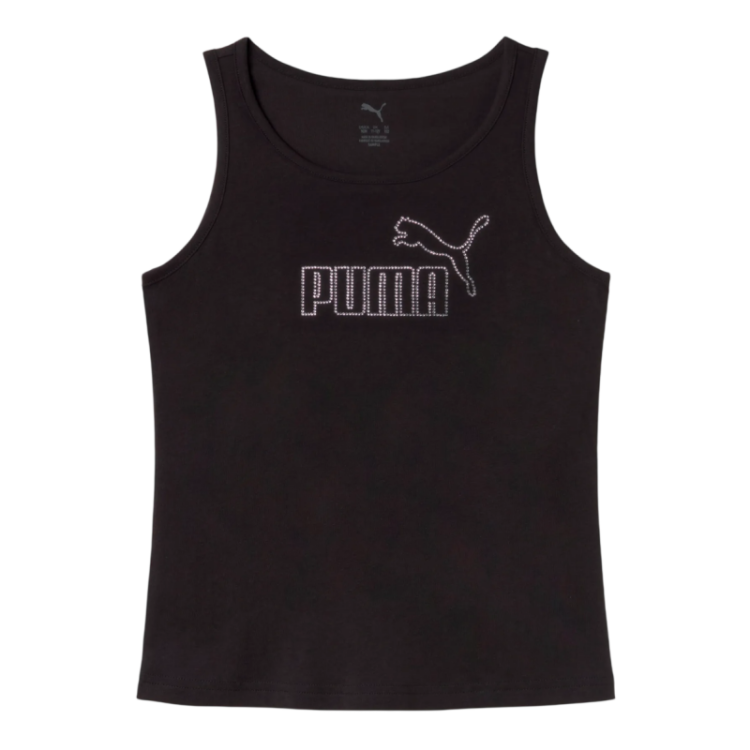 Puma Girl ESS Logo Tank Rhinestone G "Black"