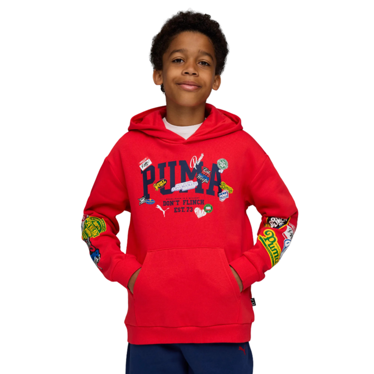 Puma Kids Baskeball HooperHotline Pullover Hoodie "For All Time Red"