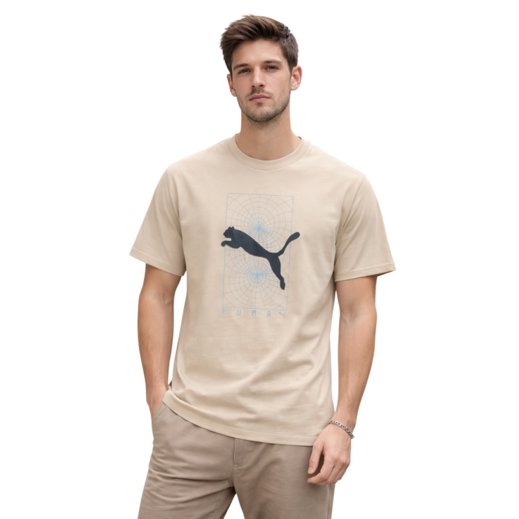 Puma PUMATECH Graphic Tee "Pebble Gray"