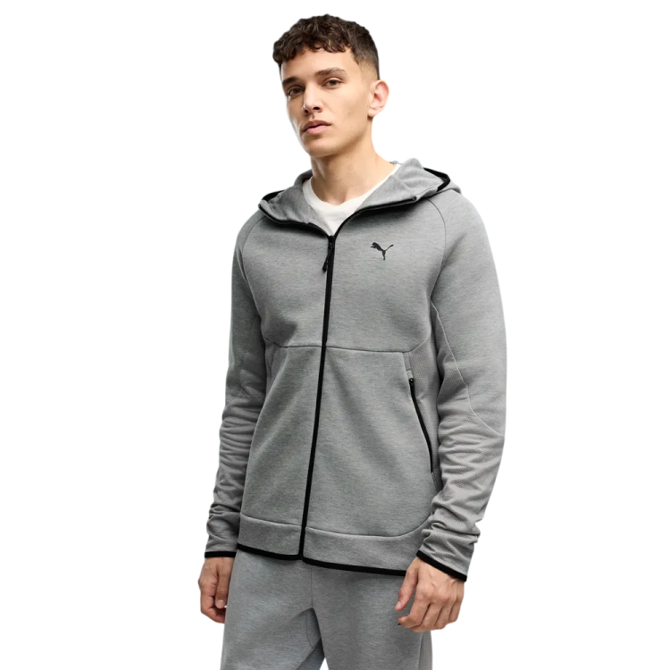 Puma PUMATECH Slim Elevated Full-Zip Hoodie DK "Medium Gray Heather"