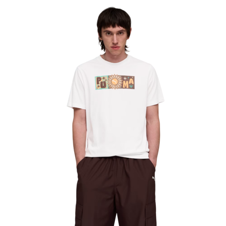PUMA SUNSET DRIVE Graphic Tee "White"