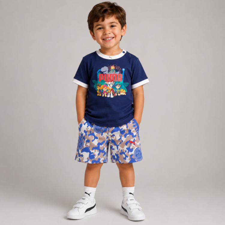 PUMA X PAW PATROL MINICATS Tee and Shorts " Blue"