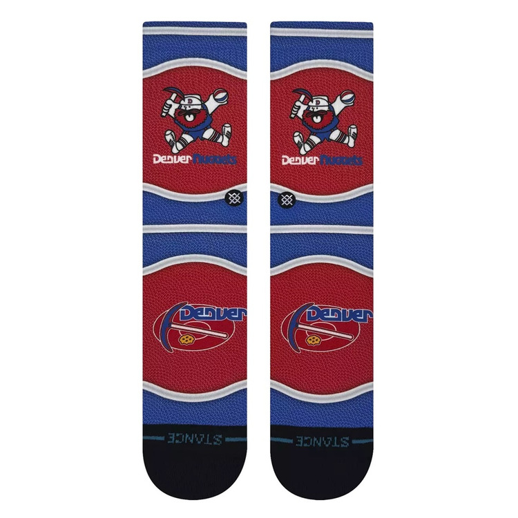 Stance Casual NBA Denver Nuggets Mini Ball Hardwood Classic Poly Crew Socks