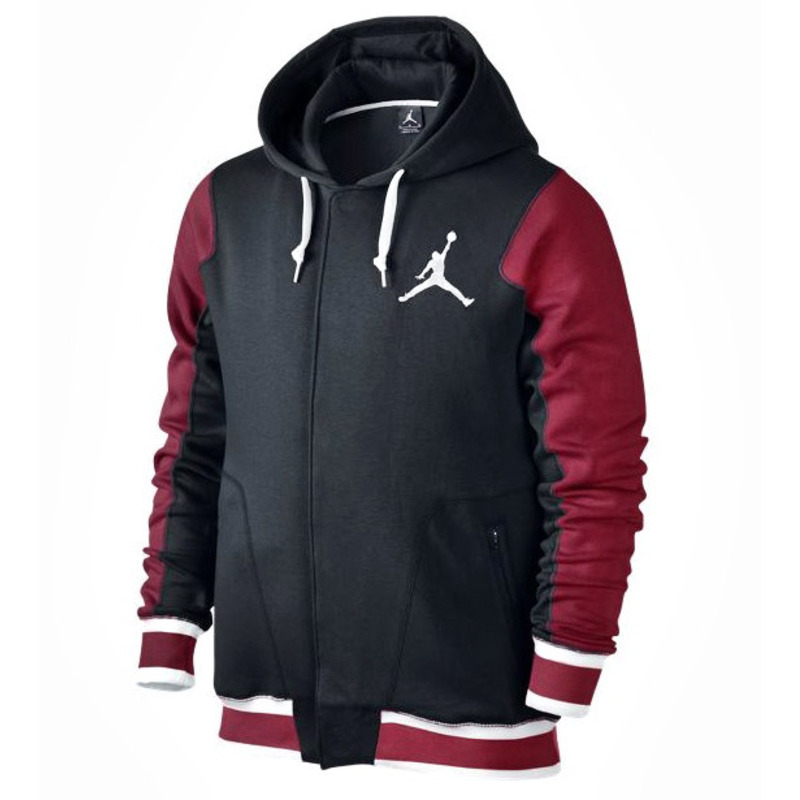 jordan varsity hoodie black and white