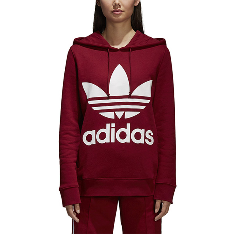 Maroon adidas trefoil hoodie outlet