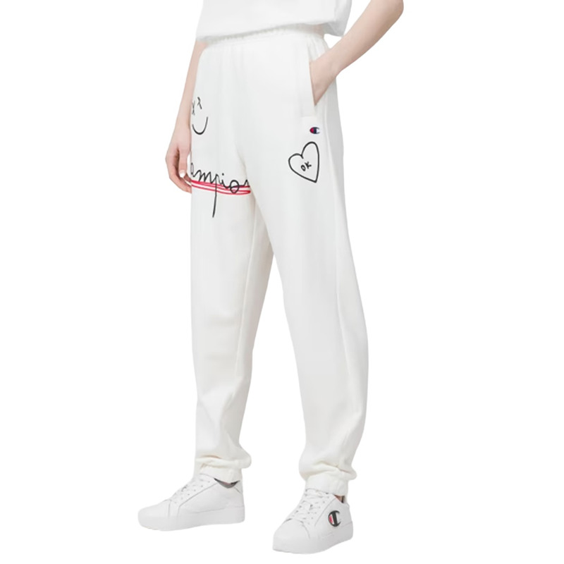 Champion UNISEX Made With Love Elastic Cuff Pants white