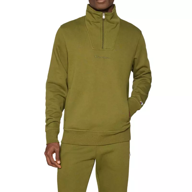 Champion Men’s Half Zip Fleece Sweatshirt Icons "Green"