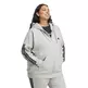 Adidas Essentials 3-Stripes Full-Zip Fleece Hoodie (Plus Size) "Grey"