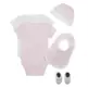 Jordan JHN Jumpman Infants Hat/Bodysuit/Bootie and Bid 5-Pc Set "Pink-White"