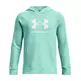 UA Boys' Rival Fleece Big Logo Hoodie "Neo Turquoise"