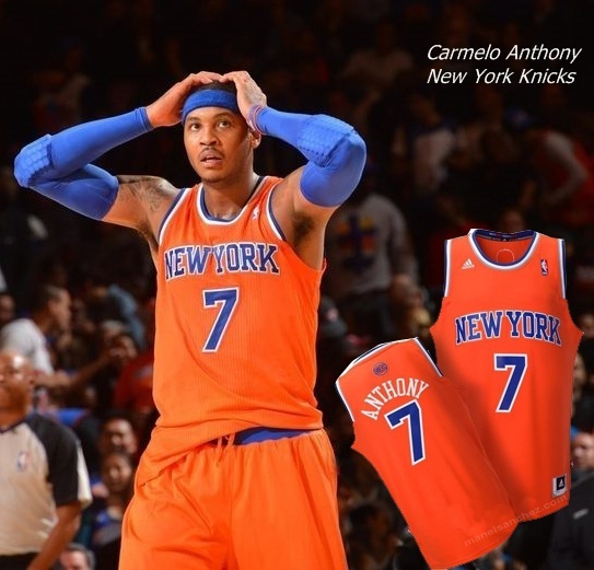 esta noche Aplastar Jajaja Adidas Camiseta Swingman Carmelo Anthony Knicks (naranja/azul)